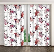 Zasłony - Zasłona Gotowa Na Żabki, 160X250, Biała W Kwiaty, Zmb-62 - miniaturka - grafika 1