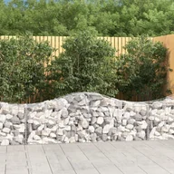 Ogrodzenia - VIDAXL Kosze gabionowe, 3 szt, 200x50x60/80 cm, galwanizowane żelazo - miniaturka - grafika 1
