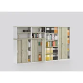 Zestawy mebli biurowych - Zestaw mebli biurowych MIRELLI A+, typ D, biały / dąb sonoma - miniaturka - grafika 1