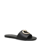 Klapki i japonki damskie - Love Moschino Skórzane klapki - miniaturka - grafika 1