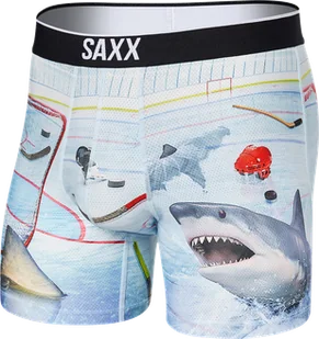 Bokserki męskie sportowe SAXX VOLT Boxer Brief - Hokej - błękitny - Majtki męskie - miniaturka - grafika 1