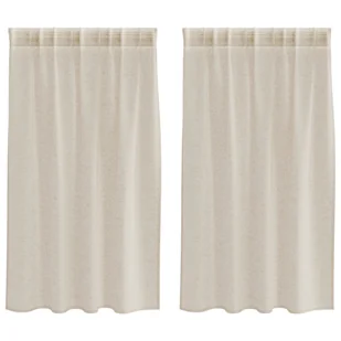 vidaXL Zasłony z zasłonami 2 pcs Piasek 140 x 140 cm Poliester - Zasłony - miniaturka - grafika 1