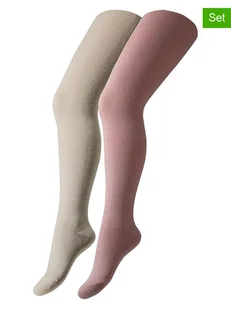 camano Rajstopy (2 pary) w kolorze jasnoróżowo-beżowym - Rajstopy dziecięce - miniaturka - grafika 1