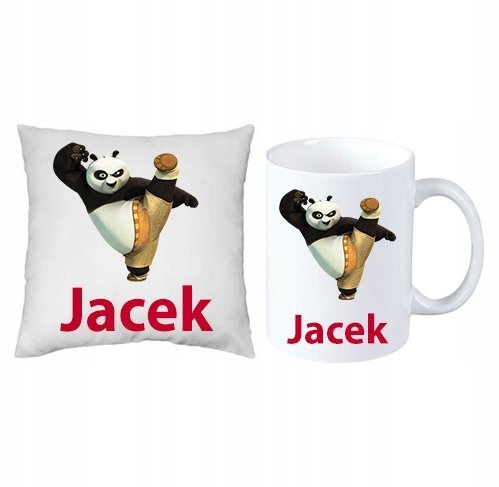 Po Kung Fu Panda ZESTAW PODUSZKA + KUBEK + IMIĘ