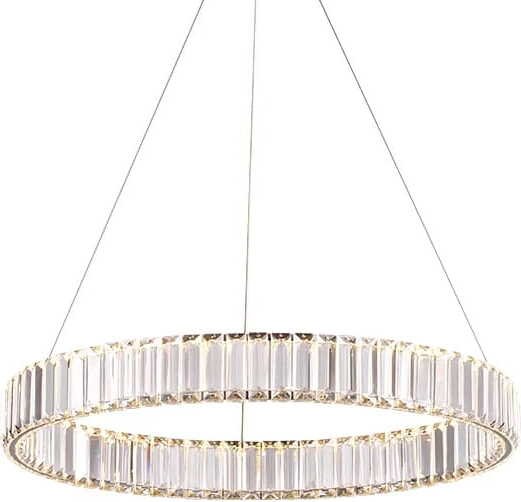 Bohemia Brass 80 AL - żyrandol kryształowy LED pierścień ring 80cm mosiądz