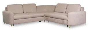 Beżowa rozkładana sofa narożna w stylu glamour - Olvina - Narożniki - miniaturka - grafika 1