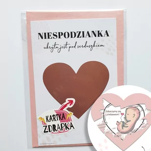 Hit! Jestem W Ciąży - Kartka Zdrapka Uniwersalna Różowa - Kartki okolicznościowe i zaproszenia - miniaturka - grafika 1
