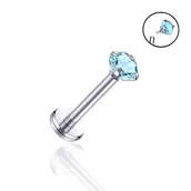 Kolczyki - Kolczyk Tytanowy Labret z cyrkonią 1,2/6/4 - miniaturka - grafika 1