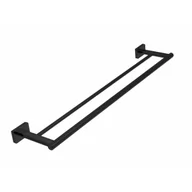 Wieszaki łazienkowe - FERRO AGR10BL GRETA wieszak na ręcznik podwójny 600mm, czarny mat - miniaturka - grafika 1