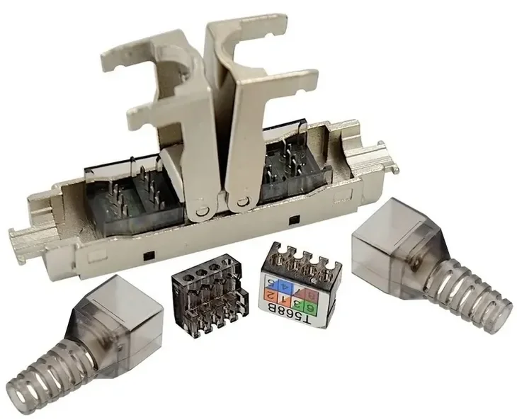 Łącznik Beznarzędziowy Modularny Beczka Rj45 Kat.6a Stp