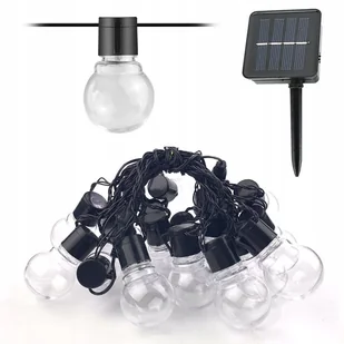 Girlanda Solarna Ogrodowa Świetlna Żarówki Led Lampki Ciepła Biel Solar - Girlandy - miniaturka - grafika 1