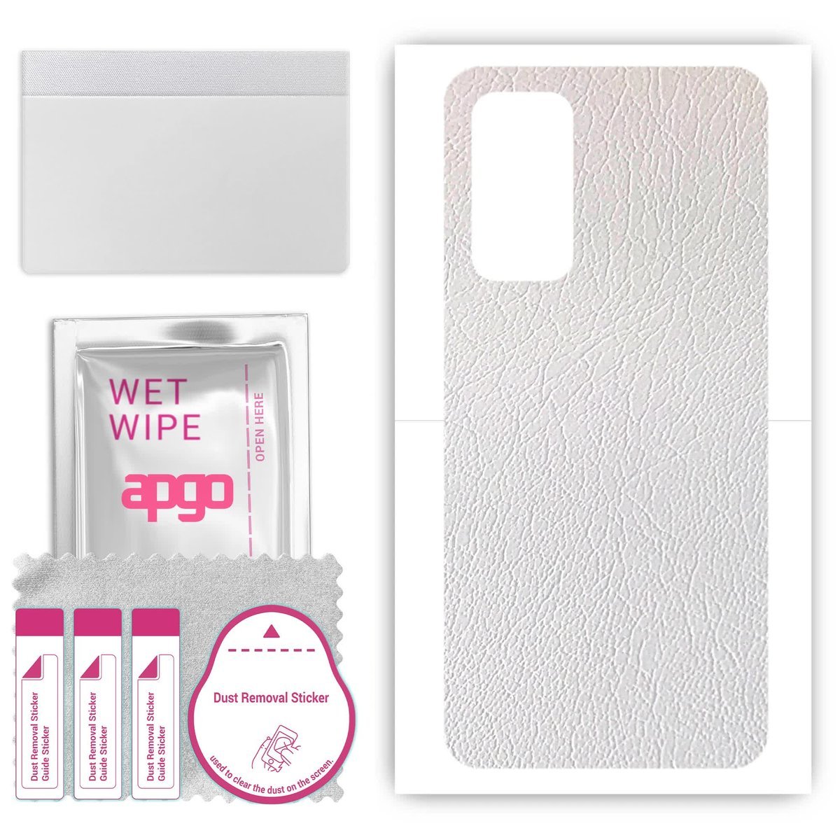 Folia naklejka skórka strukturalna na TYŁ do HTC Wildfire E3 Lite - Skóra Biała - apgo SKINS