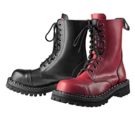 Botki męskie - glany STEADY'S - 10 dziurek, BLACK/RED (STE/10/1/2) DWA KOLORY-37 - miniaturka - grafika 1