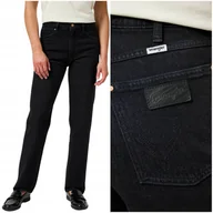 Spodnie damskie - Wrangler SUNSET Sugarcove czarne proste damskie spodnie jeansowe W30 L32 - miniaturka - grafika 1