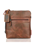 Torby męskie - Bellicci Skórzana torebka "Worldly wilbur" w kolorze jasnobrązowym - 21 x 25 x 5 cm - miniaturka - grafika 1