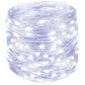 Lampki druciki na baterie 50 LED Biały Zimny - Oświetlenie świąteczne - miniaturka - grafika 1