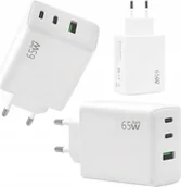Ładowarki do telefonów - Ładowarka Vega ECOBOX ŁADOWARKA SIECIOWA PD 2xUSB-C 1xUSB  65W CZARNY  FAST CHARGE> - miniaturka - grafika 1