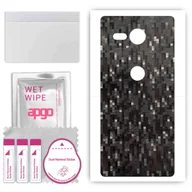 Szkła hartowane na telefon - Folia naklejka skórka strukturalna na TYŁ do Sony Xperia XZ2 Compact -  Carbon Pixel Czarny - apgo SKINS - miniaturka - grafika 1