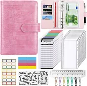 Planery - PLANER BUDŻETU różowy A6 37 el segregator z koszulkami dla rodzica prezent - miniaturka - grafika 1