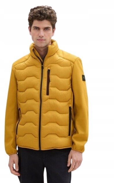 TOM TAILOR MĘSKA KURTKA PIKOWANA Z ZAMKIEM ŻÓŁTA 3XL 1J7B