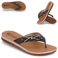 Klapki i japonki damskie - Japonki damskie Lekkie Klapki Wsuwane Eleganckie Wygodne Czarne Inblu 36 - miniaturka - grafika 1