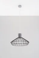 Lampy sufitowe - Sollux Lighting Druciana LAMPA wisząca SL.287 industrialna OPRAWA zwis druciak beton cement czarny szary - miniaturka - grafika 1