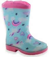 Buty dla dziewczynek - Błękitne kalosze ze ściągaczem dla dziewczynki Wojtyłko 5060 Jednorożec - miniaturka - grafika 1