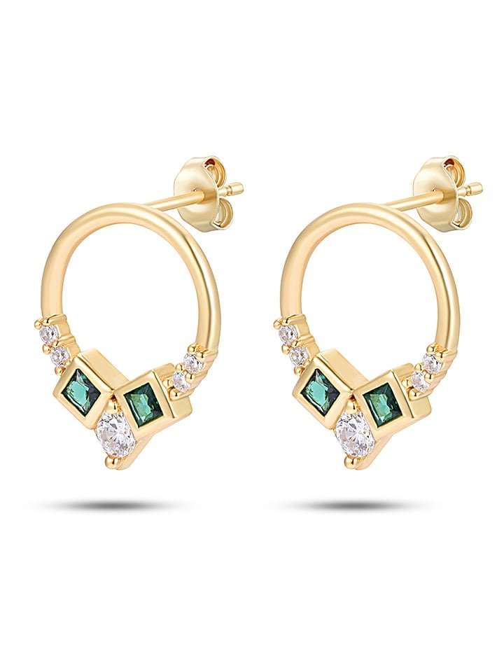 Les Favorites Pozłacane kolczyki-wkrętki z cyrkoniami