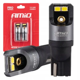 Żarówki led canbus pro t10 w5w 4x2016 smd białe 12v 24v amio-03577 - Żarówki samochodowe - miniaturka - grafika 1