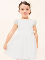Sukienki i spódniczki dla dziewczynek - Mayoral Sukienka elegancka 3911 Biały - miniaturka - grafika 1