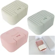 Mydelniczki i dozowniki mydła - Mydelniczka - Pudełko na mydło - Plastik - 3 sztuki - Różowy - Niebieski - Zielony - miniaturka - grafika 1