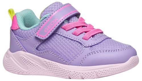 Geox Sneakersy dla chłopców i dziewczynek, DK Lilac/Fluo FUCHSI, 26 EU, Dk Lilac Fluo Fuchsi, 26 EU