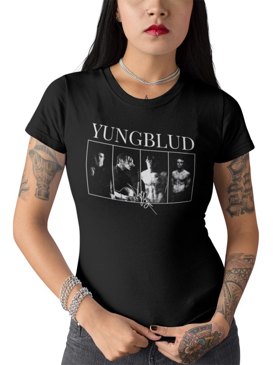 YUNGBLUD TSHIRT Z NADRUKIEM koszulka czarna damska prezent dla niej rap XS
