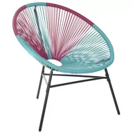 Fotele i krzesła ogrodowe - Beliani Krzesło rattanowe różowo-turkusowe ACAPULCO 117817 - miniaturka - grafika 1