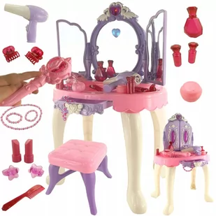ElektroStator Bajkowa toaletka dla dziewczynki sterowana różdżką z suszarką i taborecikiem Y164 - Zabawy w naśladowanie dorosłych - miniaturka - grafika 1