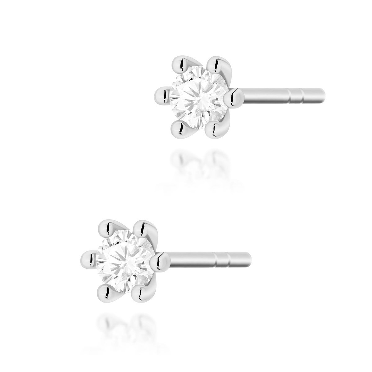 Złote kolczyki Diament 2 x 0,10ct białe złoto pr. 585