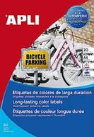 Etykiety do drukarek - APLI 18311 - Żółte etykiety sygnalizacyjne - Odporne na warunki atmosferyczne - Drukarki laserowe - 45,7x21,2 mm - 20 arkuszy. - miniaturka - grafika 1