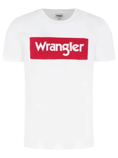 T-Shirt Męski Wrangler Ss Logo Tee White W742Fk989-S - Koszulki męskie - miniaturka - grafika 1