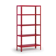 Szafy i regały magazynowe - Regał półkowy 1800x900x400 mm, 5 półek, nośność półek 70 kg, czerwony - miniaturka - grafika 1