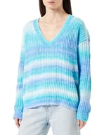 Swetry damskie - Sookie Damski sweter z dzianiny 12425240-SO01, turkusowy, wielokolorowy, XL/XXL, turkusowy wielokolorowy, XL-XXL - miniaturka - grafika 1