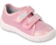 Buty dla dziewczynek - Trampki dziecięce Befado 908P001 kapcie dziewczęce na rzepy różowe-21 - miniaturka - grafika 1