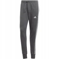 Dresy męskie - Spodnie męskie adidas Essentials French Terry Tapered Cuff 3-Stripes szare - miniaturka - grafika 1