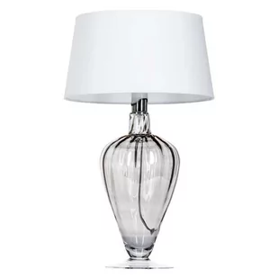 4concepts Stołowa LAMPA stojąca BRISTOL TRANSPARENT BLACK L046311501 abażurowa LAMPKA nocna do sypialni biała przydymiona L046311501 - Lampy stojące - miniaturka - grafika 1