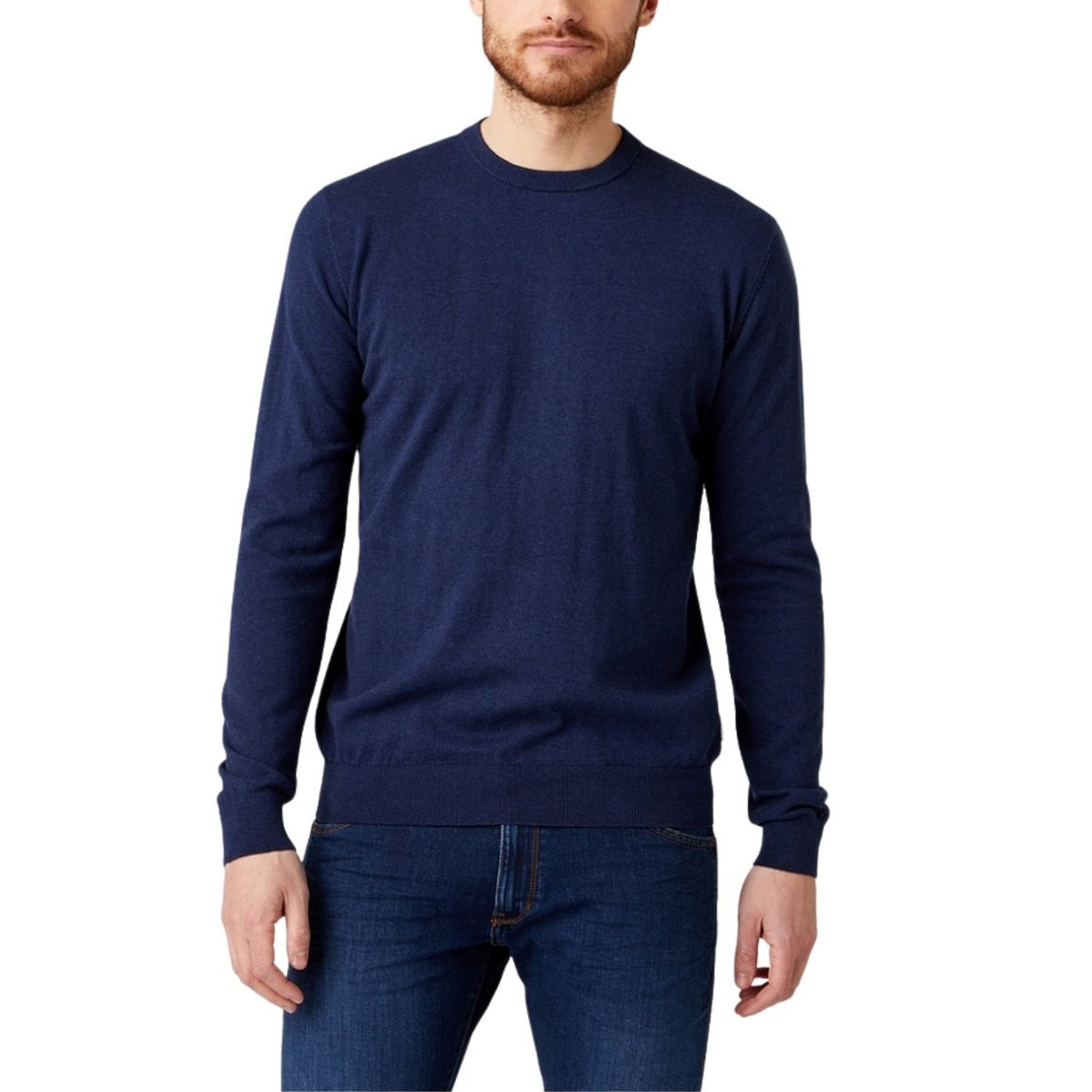 Sweter męski Wrangler Crew Knit bawełniany granatowy-S