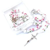 Różańce - Rózaniec Ceramiczny w Stylu Vintage z Piwoniami - miniaturka - grafika 1