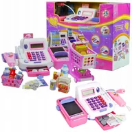 Zabawy w naśladowanie dorosłych - Kasa Sklepowa Fiskalna Duża z Kalkulatorem dla Dzieci + Akcesoria Różowa - miniaturka - grafika 1