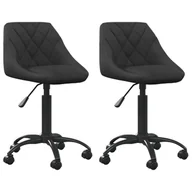 Krzesła - vidaXL Obrotowe krzesła stołowe 2 szt. czarne aksamitne 335368 - miniaturka - grafika 1