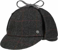 Czapki damskie - Czapka Deerstalker Check by Lierys, czarno-szary, 58 cm - miniaturka - grafika 1