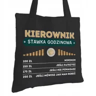 Torby i wózki na zakupy - Torba Bawełniana dla Kierownika Czarna Na Prezent Ekologiczna Trwały Nadruk - miniaturka - grafika 1