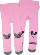 Rajstopy dziecięce - Rajstopy dziecięce Nellys Bawełna Little Mouse - różowe, rozmiar 104/110 - miniaturka - grafika 1